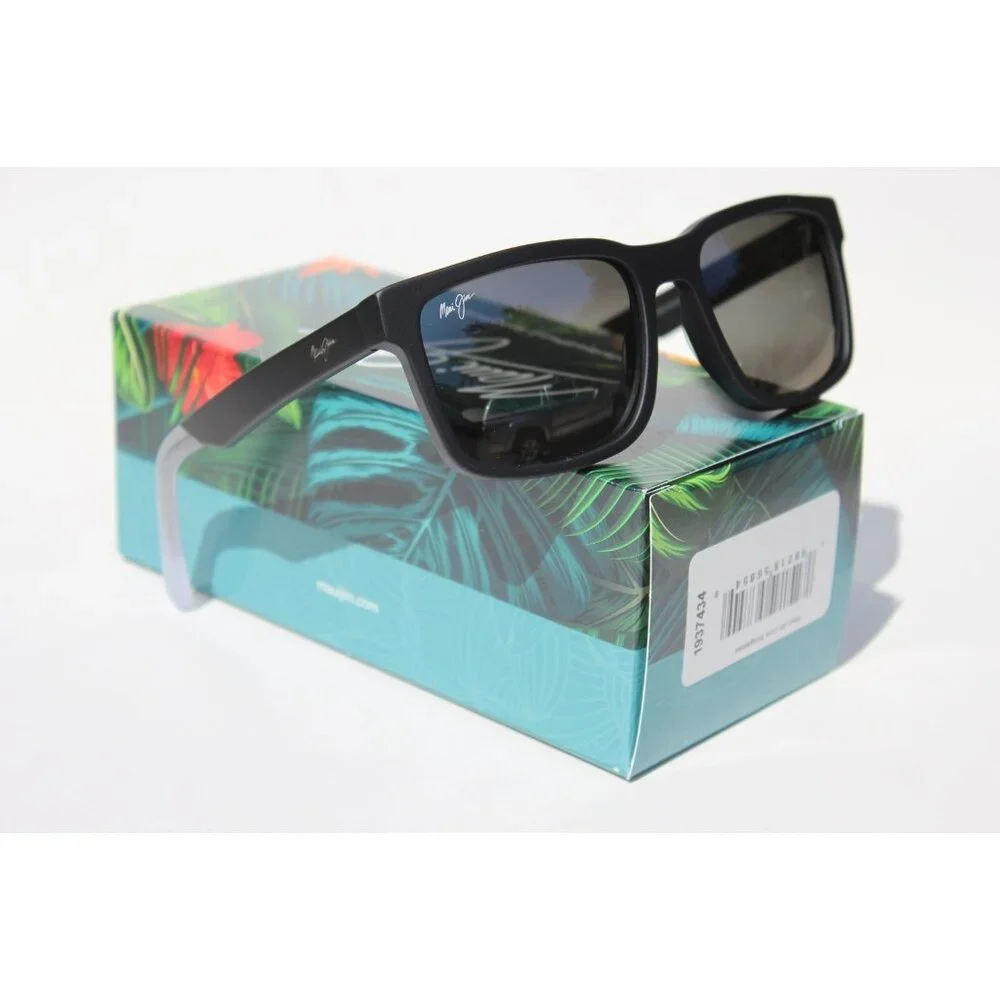 MAUI JIM Stone Shack POLARIZED Sunglasses 862-02 Black Crystal/Gray NEW Italy - Picture 9 of 11